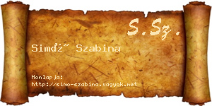 Simó Szabina névjegykártya